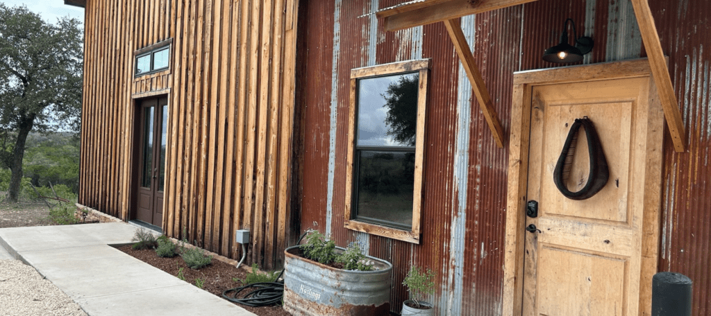 Image of entrance into barn room at Inn at Sunset Mill Ranch 