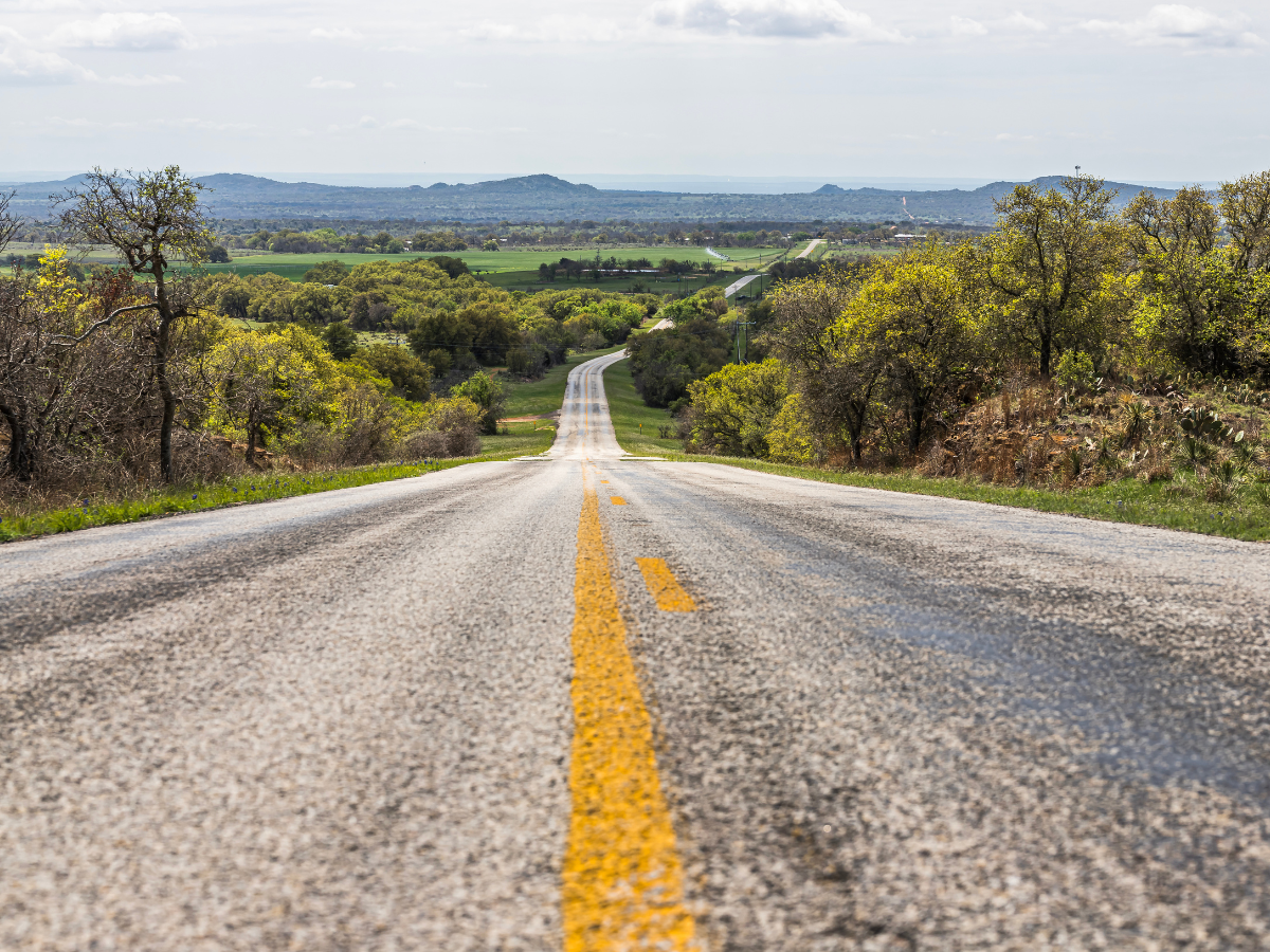 Image of country road in Texas Hill Country