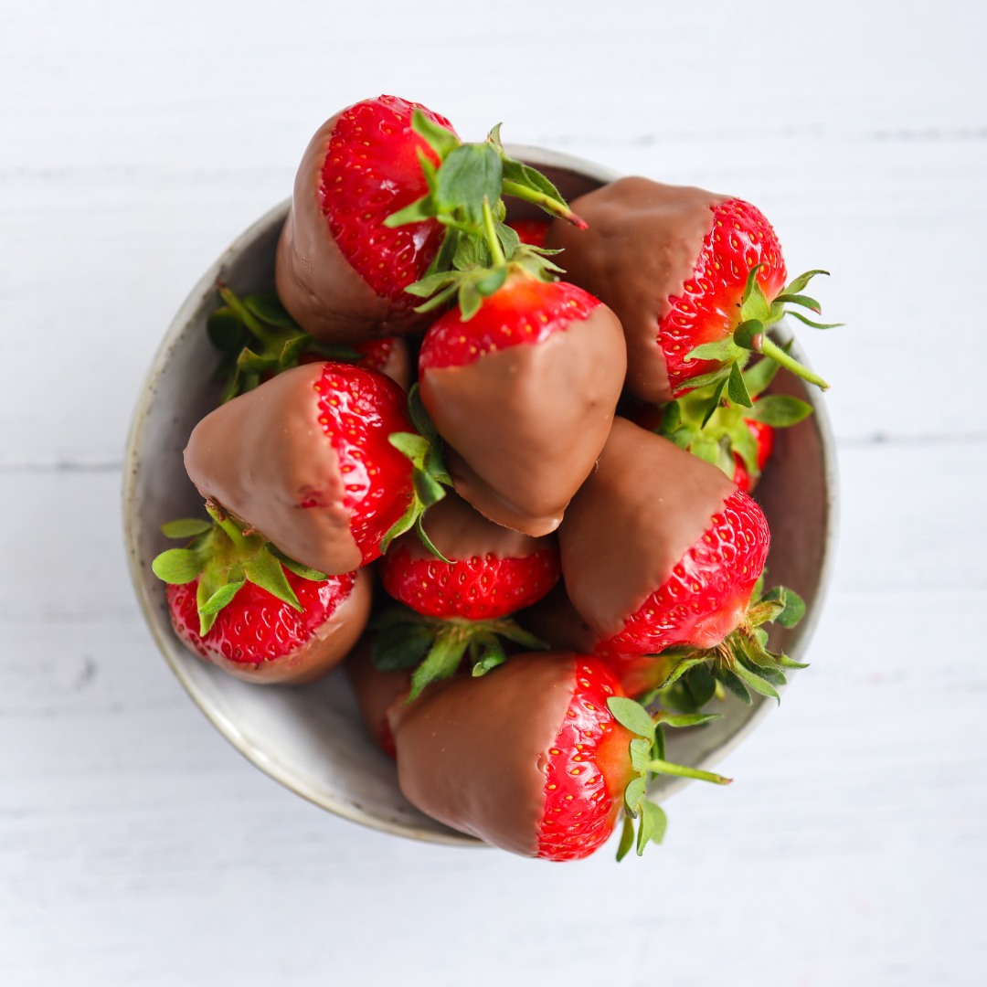 Image of chocolate covered strawberries on plate