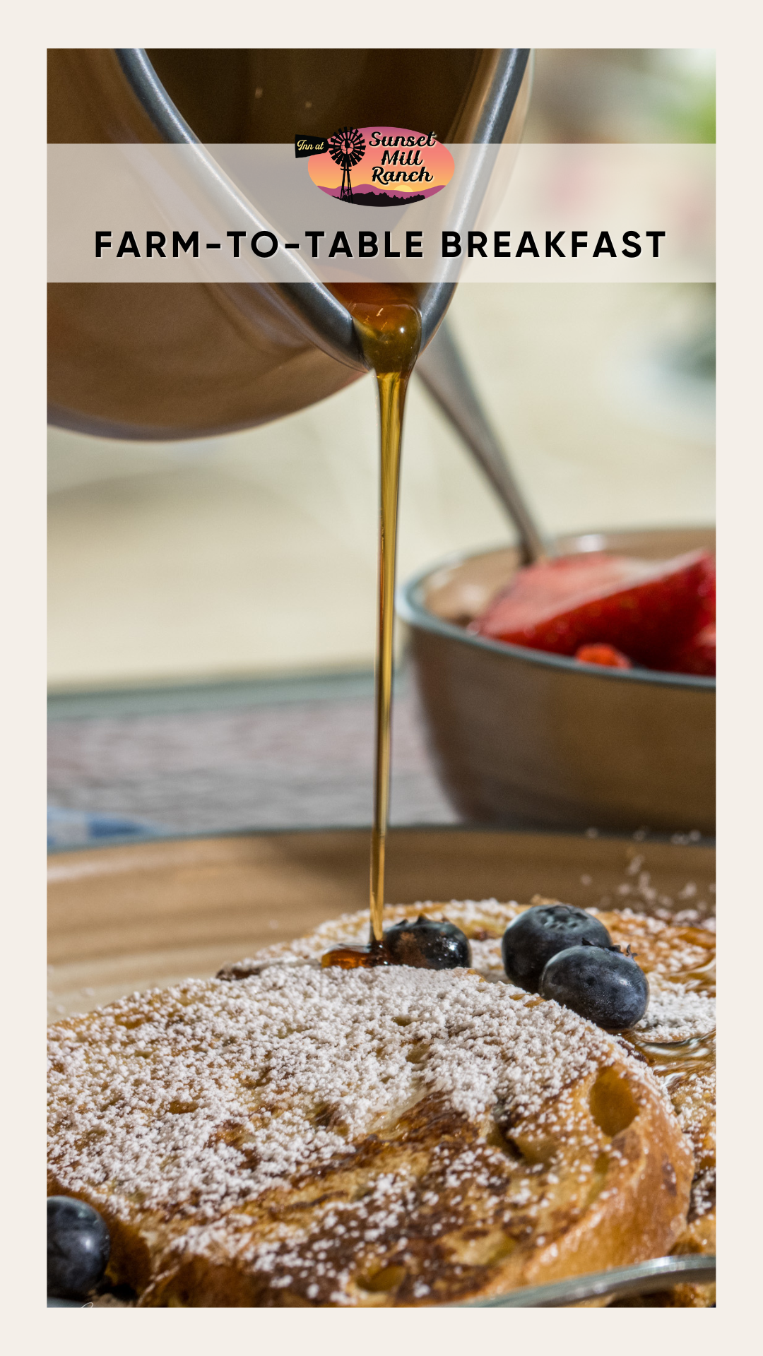 Image of syrup pouring over french toast